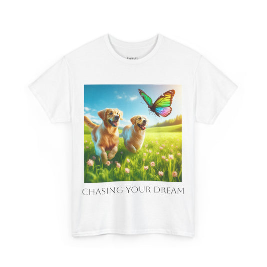 Golden retriever chasing your dream InspireUp Unisex Heavy Cotton Tee